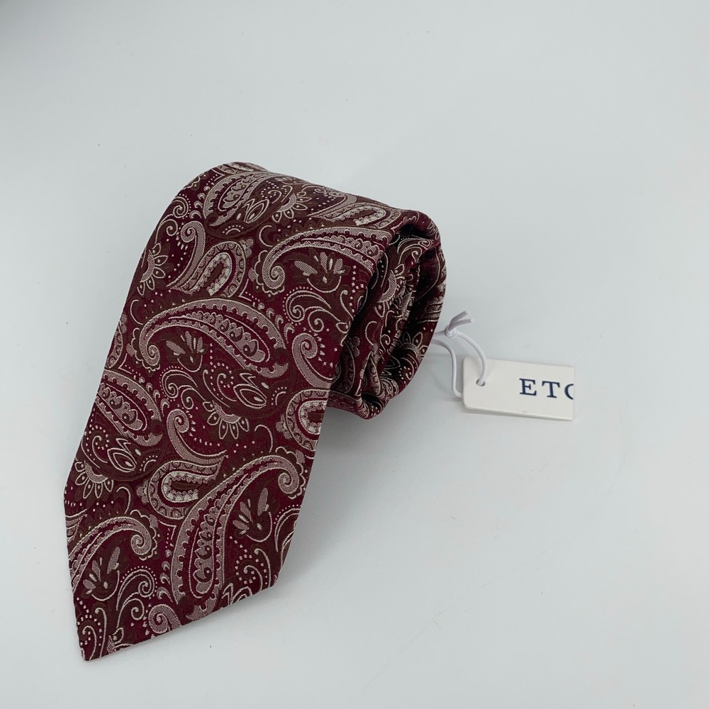 Eton Tie Men One Size Multi Paisley Silk Classic Fit Luxury Necktie Italy Made